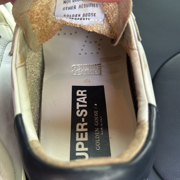 Golden Goose White and Gray Distressed Sneakers - Picture 5 of 7